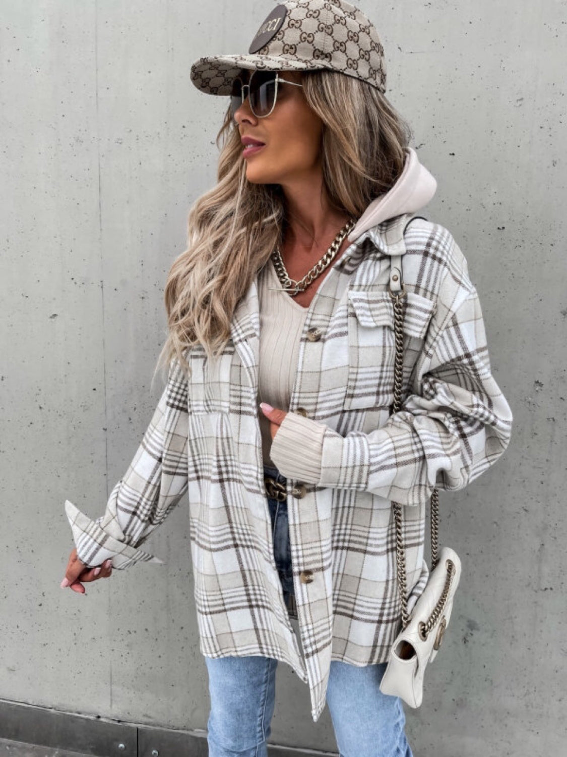 Plaid Hooded Jacket