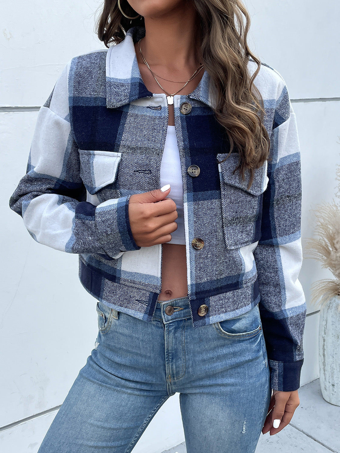 Plaid Button Up Jacket