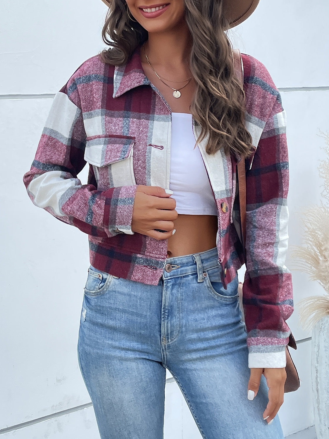 Plaid Button Up Jacket