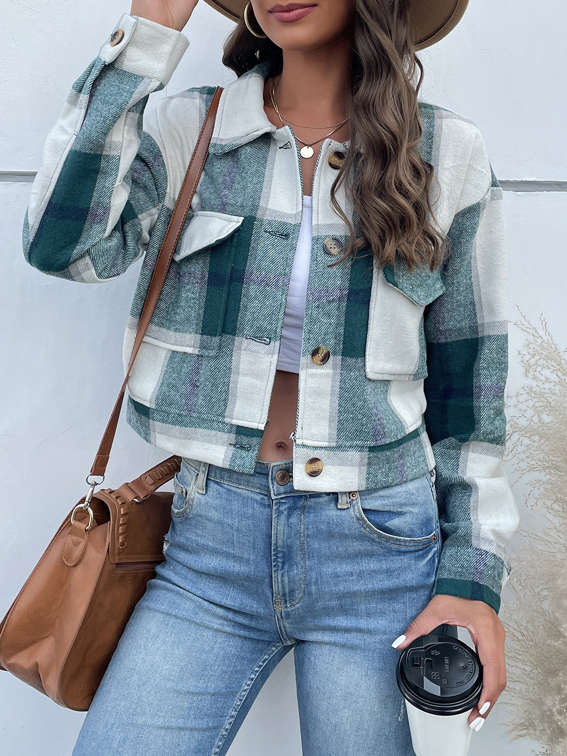 Plaid Button Up Jacket