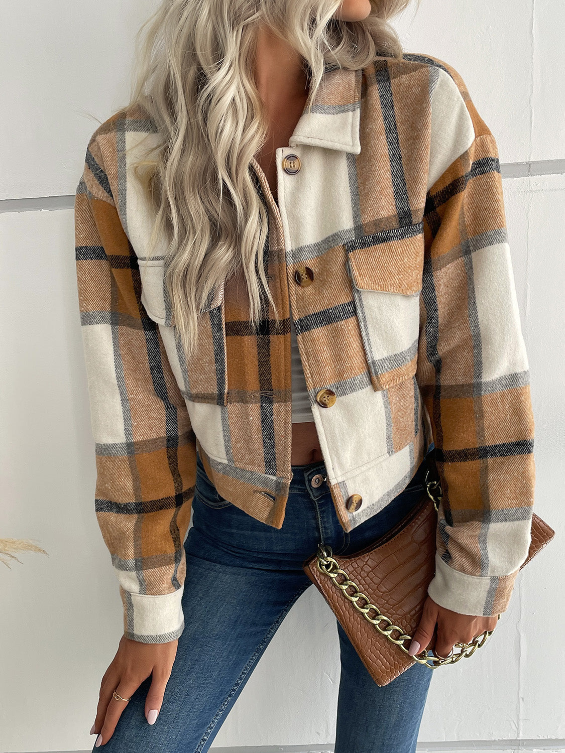 Plaid Button Up Jacket