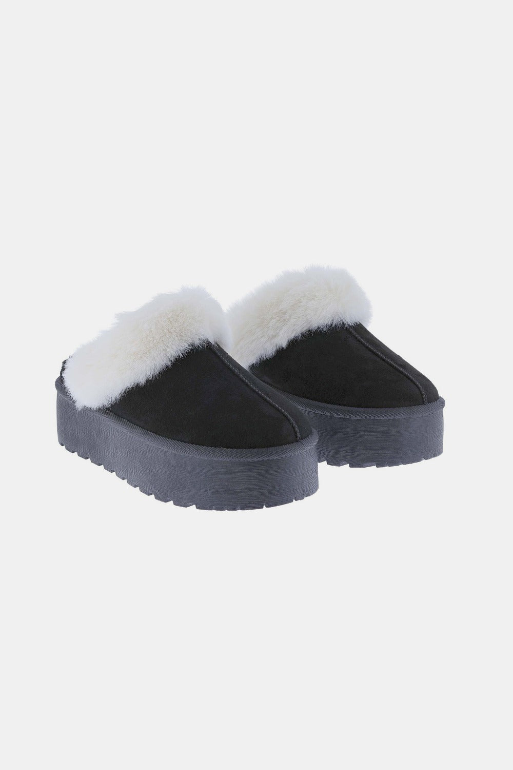 Fur Trim Snow Slippers