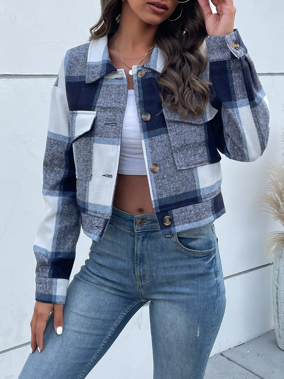 Plaid Button Up Jacket