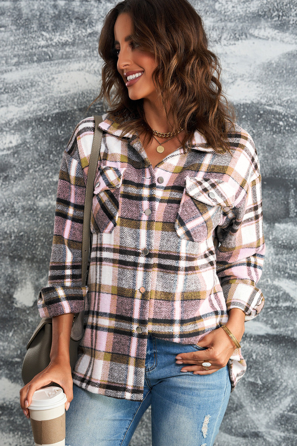 Plaid Jacket with Pockets